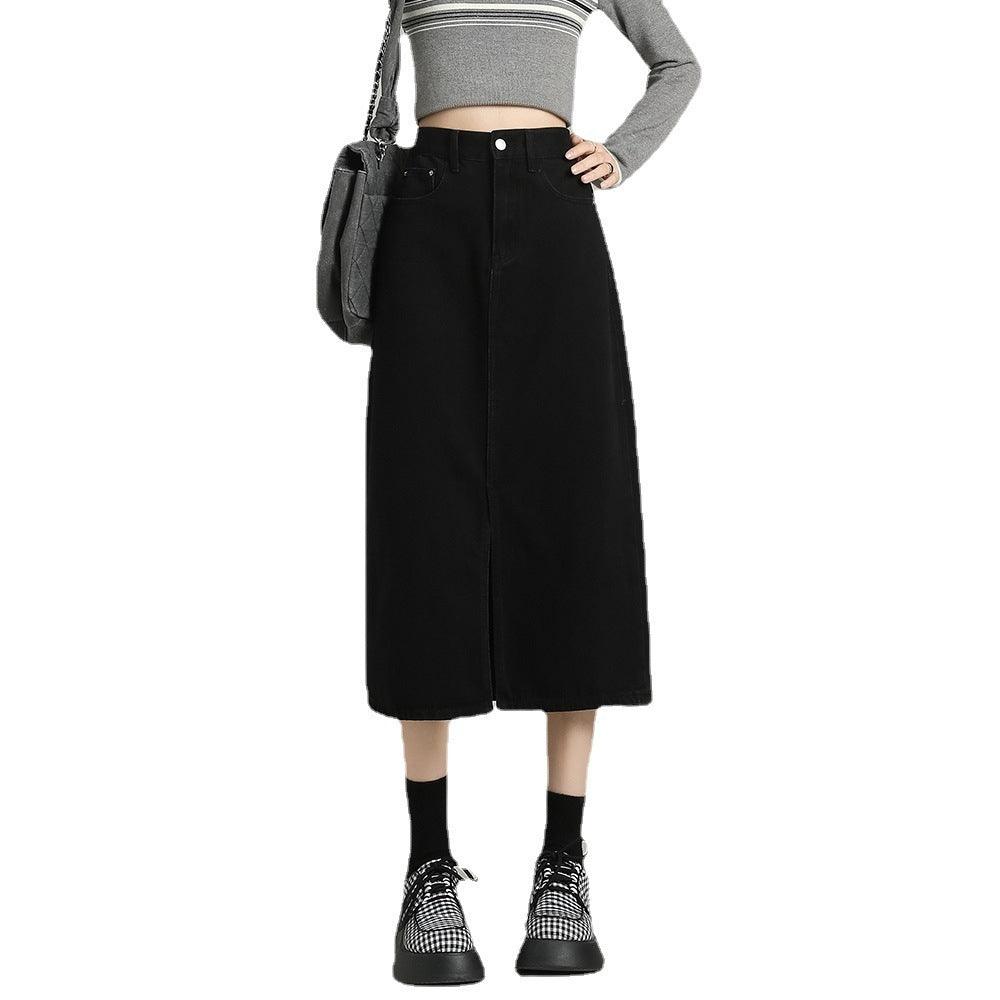 Women's Black Skirt Spring And Autumn - Hipster Collections