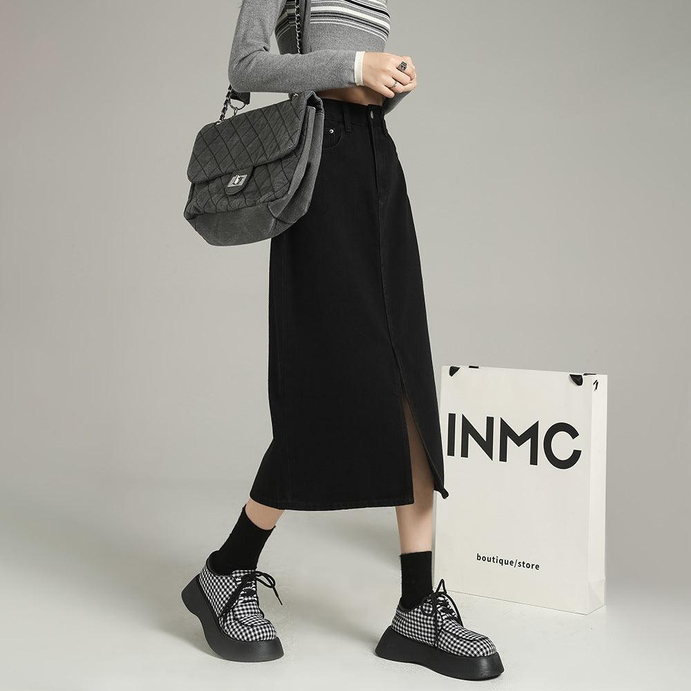 Women's Black Skirt Spring And Autumn - Hipster Collections