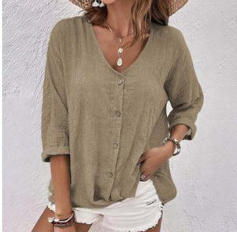 Cross-border New Arrival Women's V-neck Buttons Chiffon Cardigan Long Sleeve - Hipster Collections