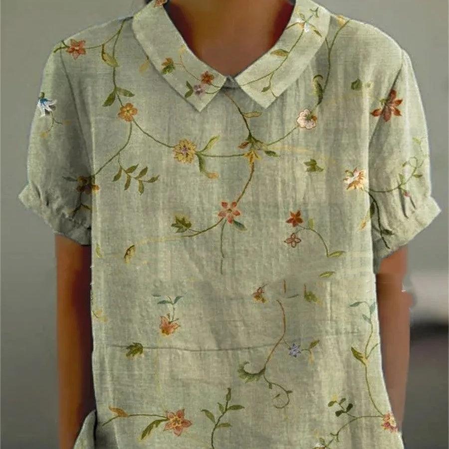 Ladies New Lapel Loose Casual Short-sleeved Top - Hipster Collections