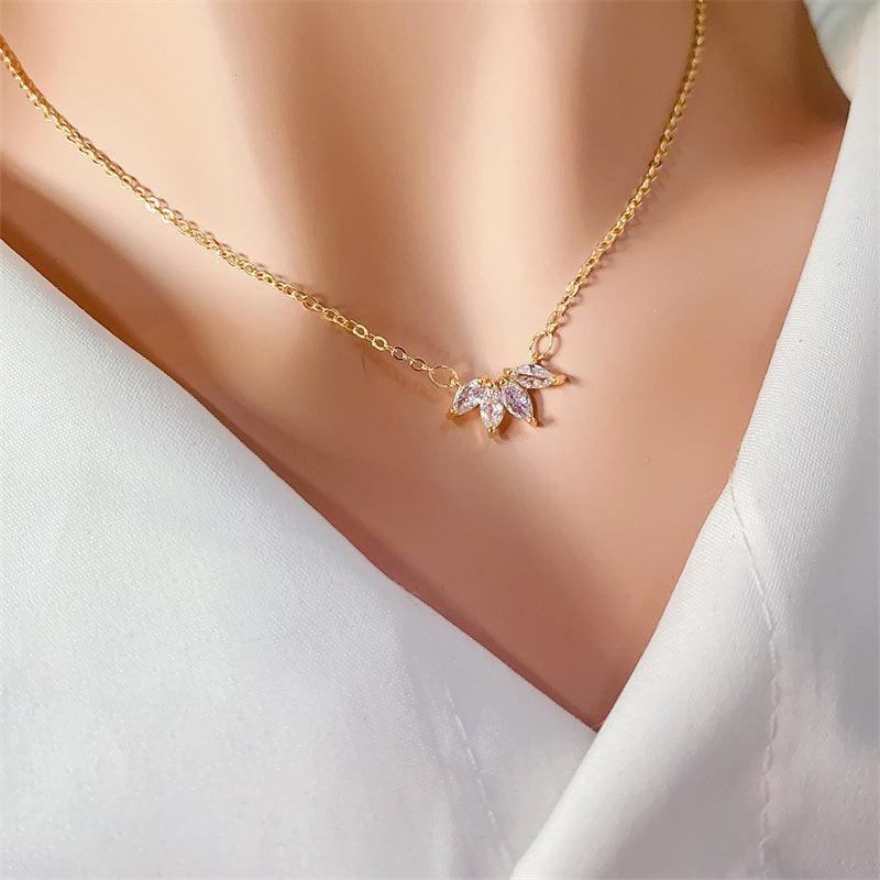 Minimalist Shining Flower Petal Necklace For Women & Girls - Hipster Collections