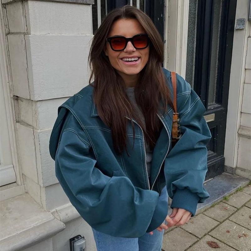 Retro Jacket Cool Stand Collar Long Sleeve Jacket - Hipster Collections