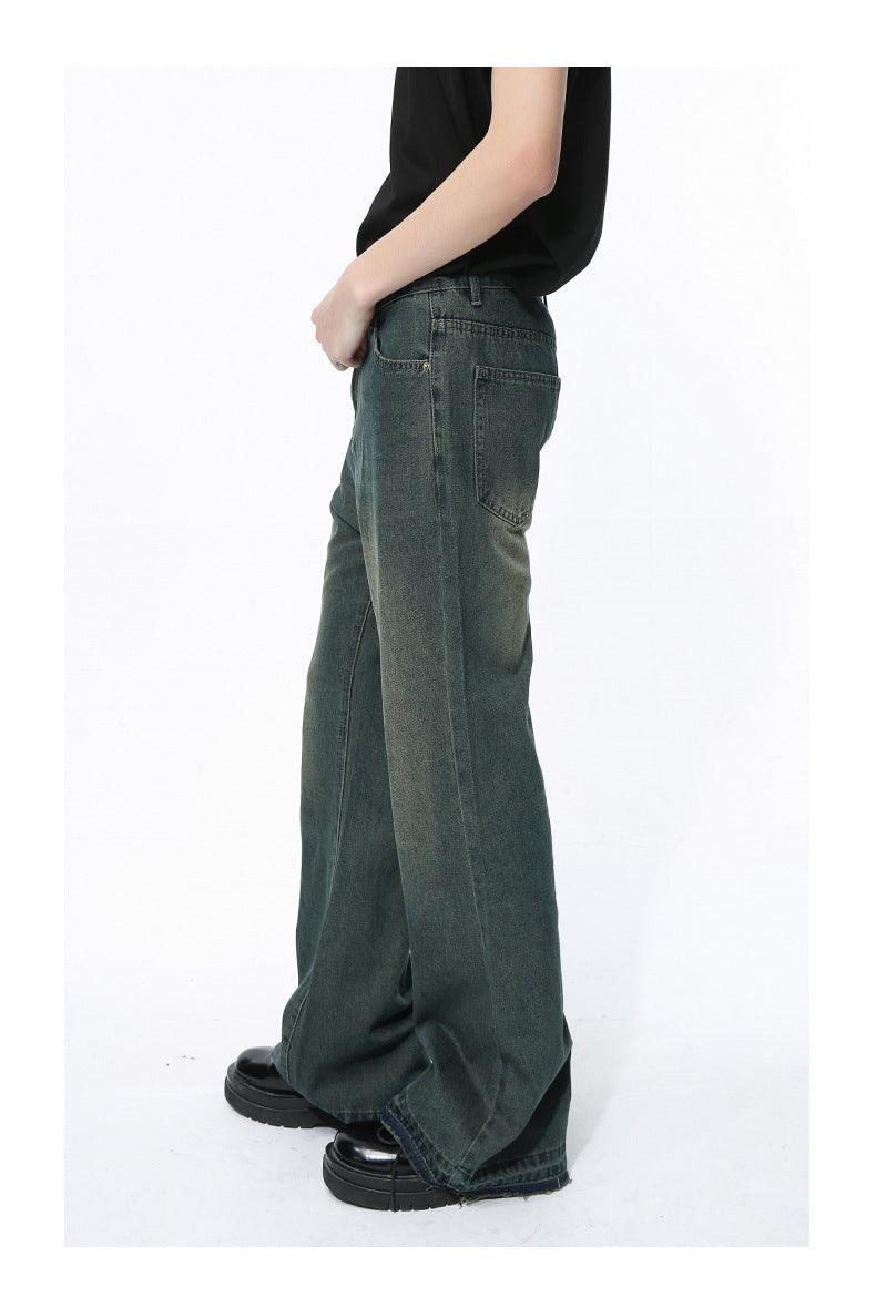 Vintage Distressed Hem Tassel Slightly Flared Jeans - Hipster Collections