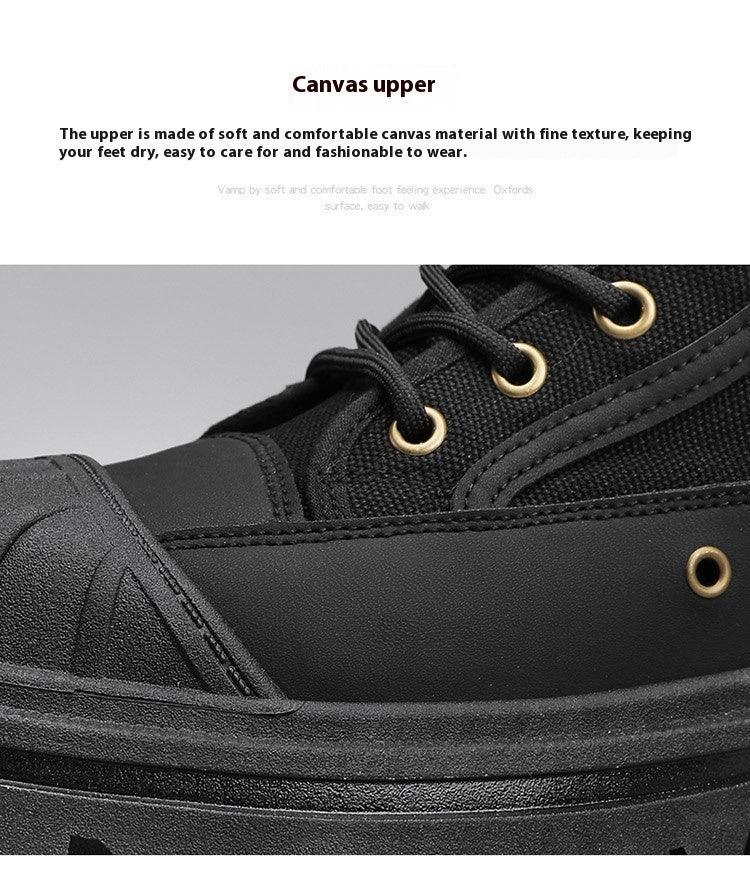 Thick-soled Canvas Casual Sports Men's All-match Work Motorcycle Boots - Hipster Collections