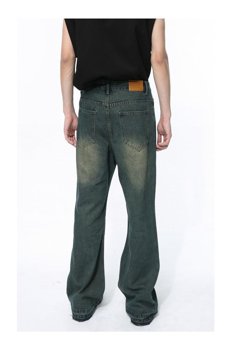 Vintage Distressed Hem Tassel Slightly Flared Jeans - Hipster Collections