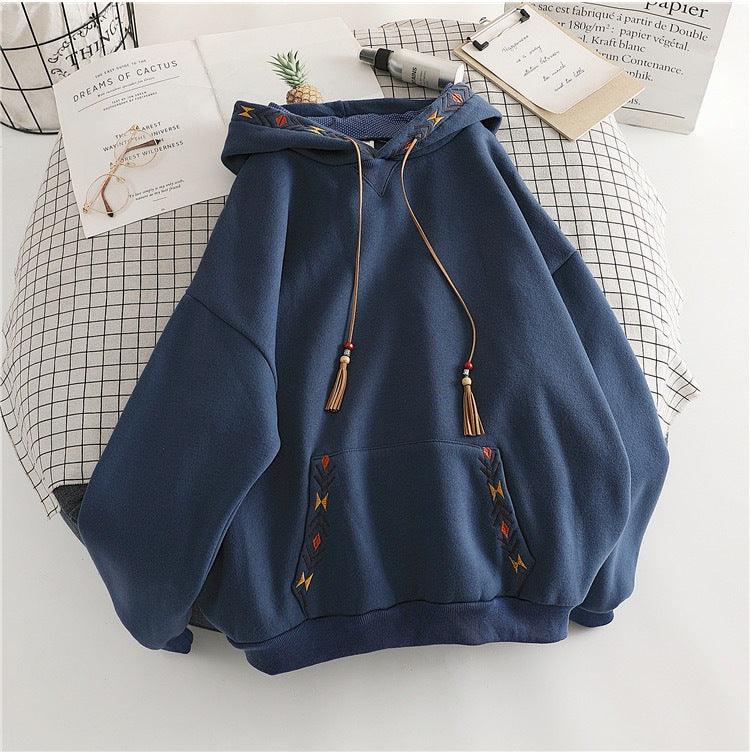 Hooded Korean Style Loose All-matching Top - Hipster Collections