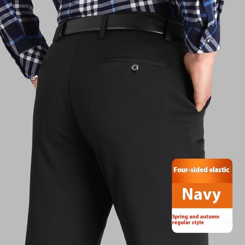 Straight Business Casual Men's Trousers Ice Silk - Hipster Collections
