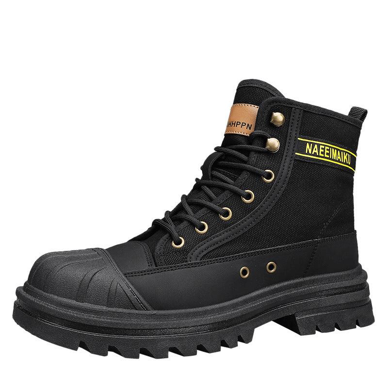 Thick-soled Canvas Casual Sports Men's All-match Work Motorcycle Boots - Hipster Collections