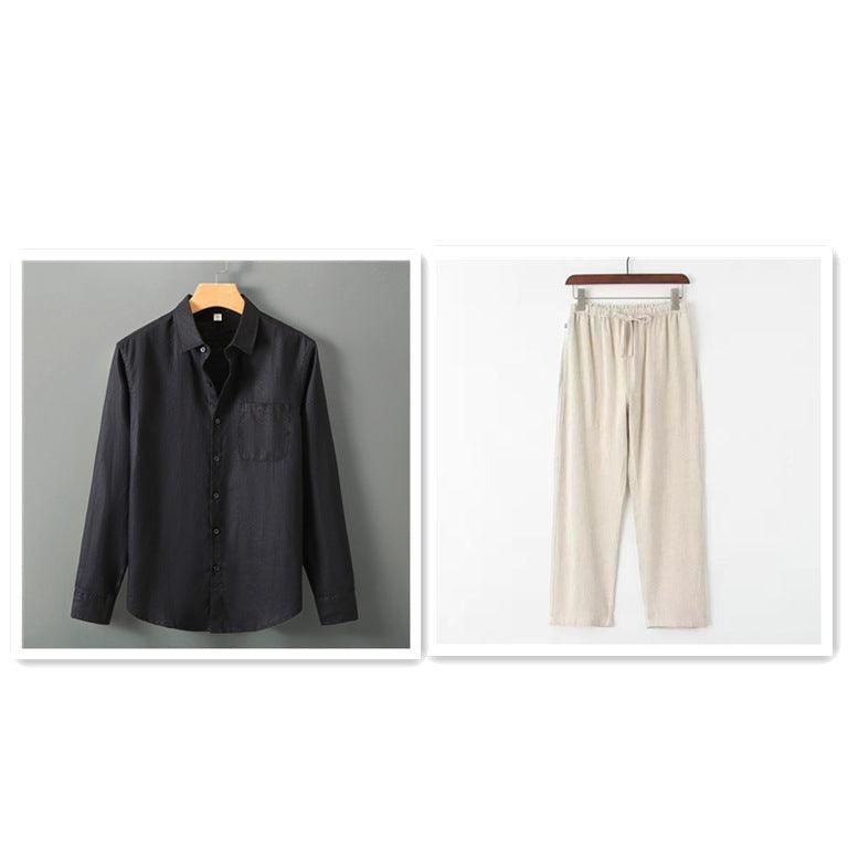 Summer New Casual Linen Shirt Men's Loose Standing Collar - Hipster Collections