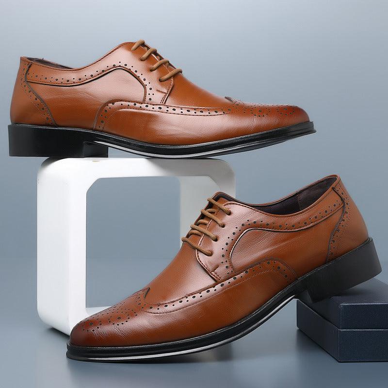 Block Carved Casual Leather Shoes For Men - Hipster Collections