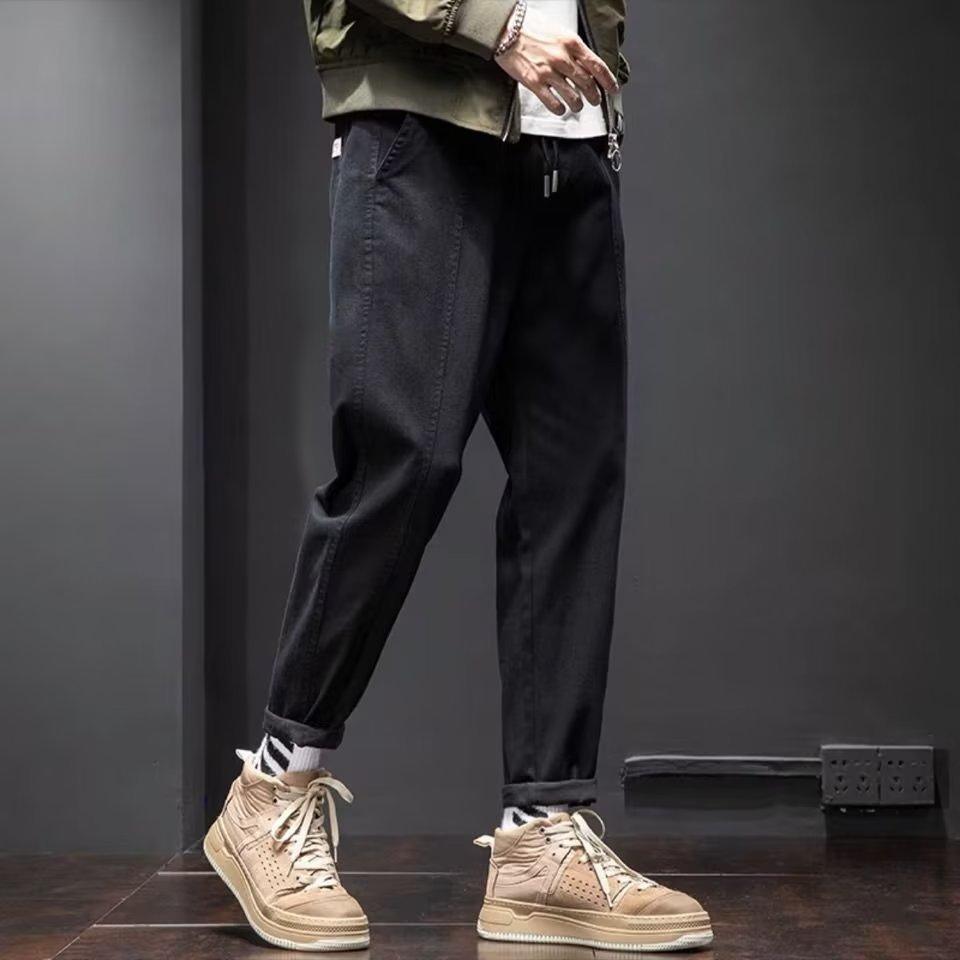 Labor Protection Work Jeans Plus Size Loose Tappered Drawstring Wear-resistant Stain-resistant Harem Pants - Hipster Collections