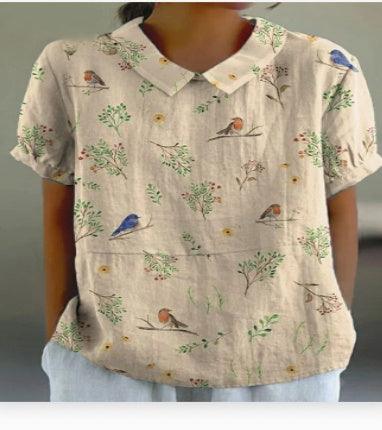 Ladies New Lapel Loose Casual Short-sleeved Top - Hipster Collections