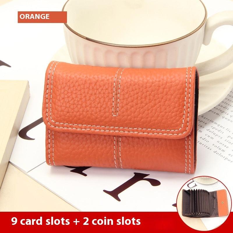 Large Capacity Women's Certificate Holder First Layer Cowhide Card Holder Wallet - Hipster Collections