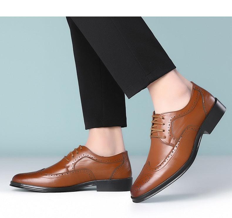 Block Carved Casual Leather Shoes For Men - Hipster Collections