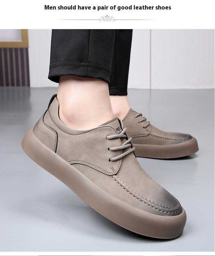 Breathable All-match Work Shoes Men's Leather Soft Bottom Casual Shoes - Hipster Collections