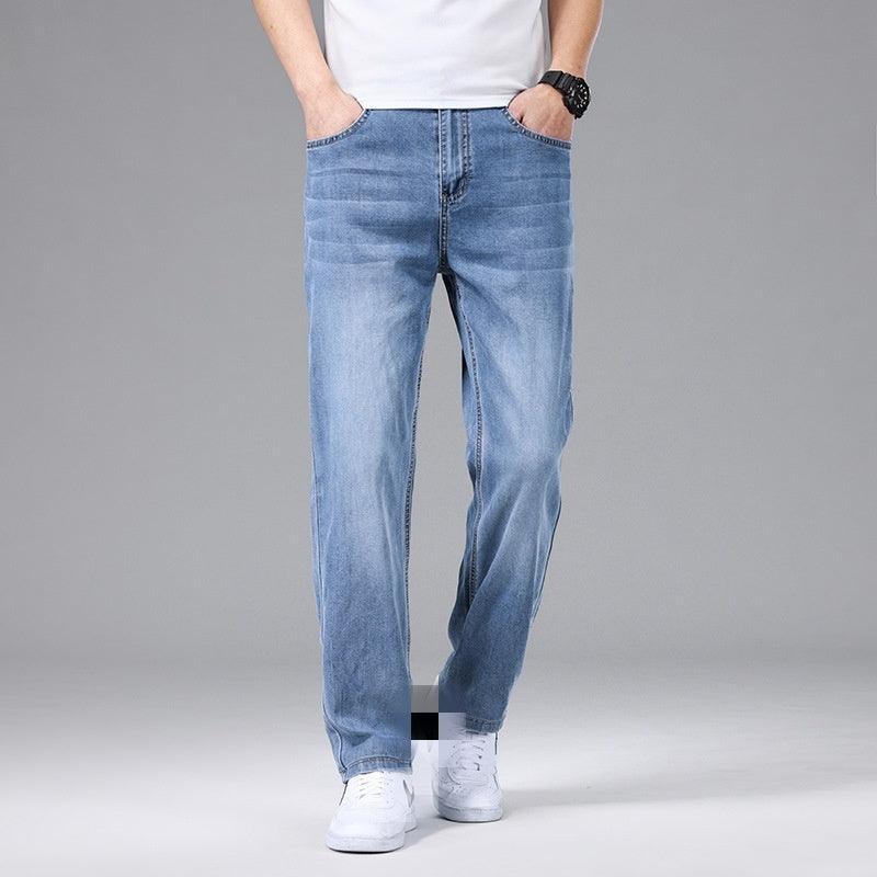 Men's Thin Loose Straight Ice Silk Jeans - Hipster Collections