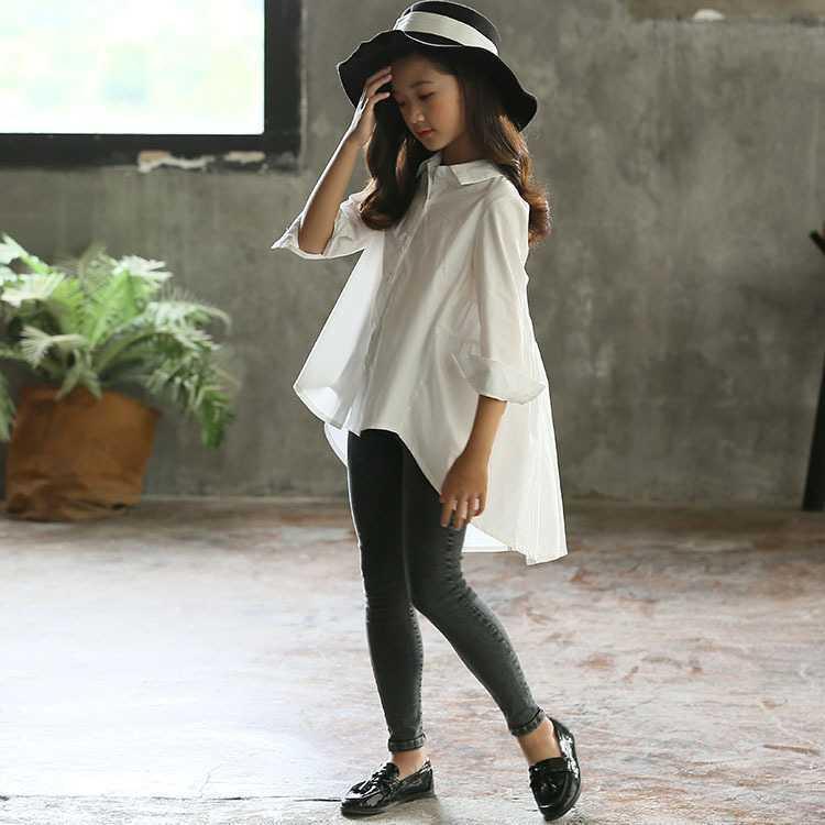 Girls' Big Kids Loose Fashionable Tops Korean Style Shirts Big Kids' Swallowtails - Hipster Collections