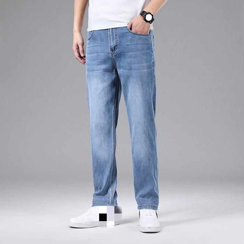 Men's Thin Loose Straight Ice Silk Jeans - Hipster Collections