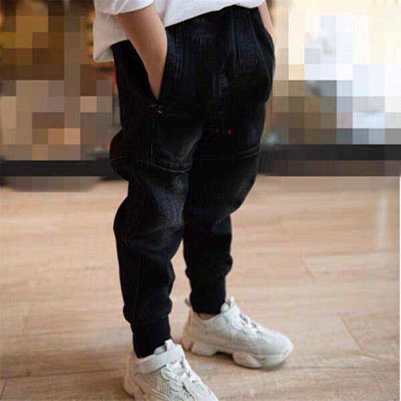 Kids Black Jeans Single Pants Spring And Autumn Boys Pants - Hipster Collections