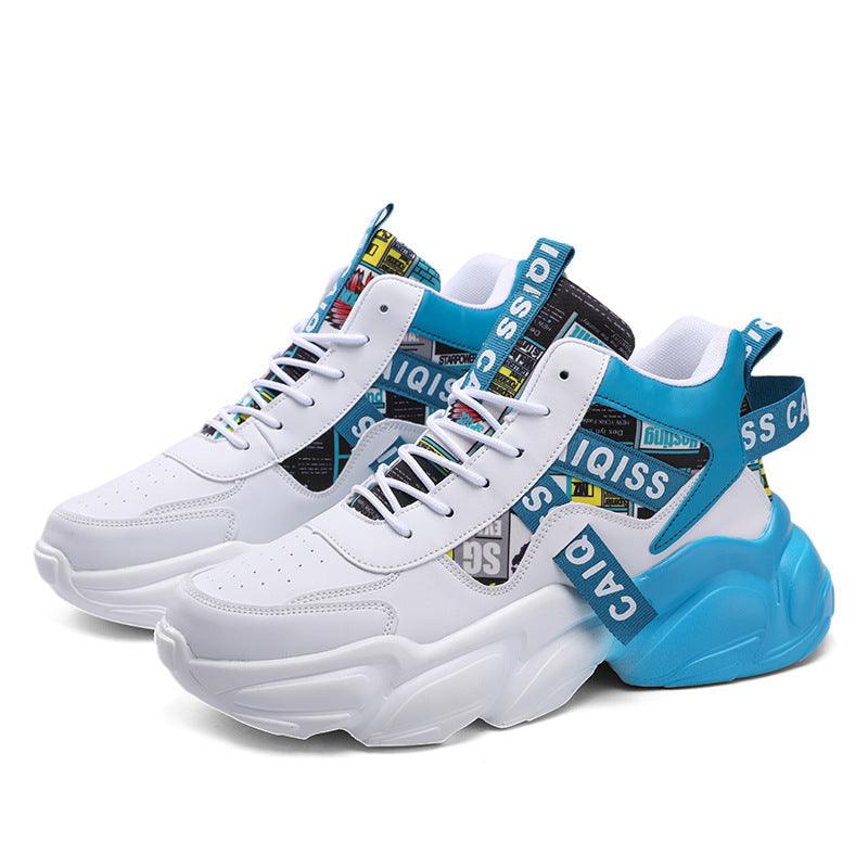 High-top Leather Basketball Shoes Velvet Warm Cotton Shoes Heighten Casual Shoes - Hipster Collections