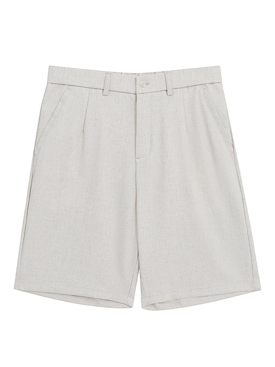 Men's Simple Solid Color Casual Cotton Linen Shorts - Hipster Collections