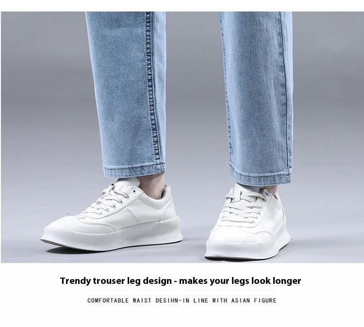 Men's Slim Fit Cropped Casual Light-colored Jeans - Hipster Collections