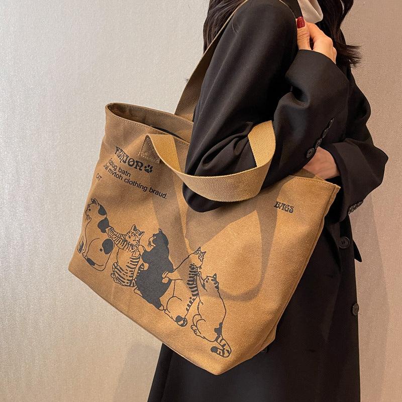 Leisure Commute Large Capacity Women's Canvas Shoulder Bag - Hipster Collections