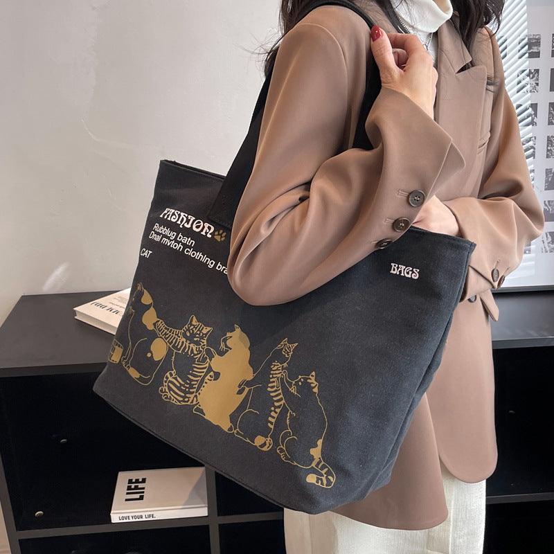 Leisure Commute Large Capacity Women's Canvas Shoulder Bag - Hipster Collections