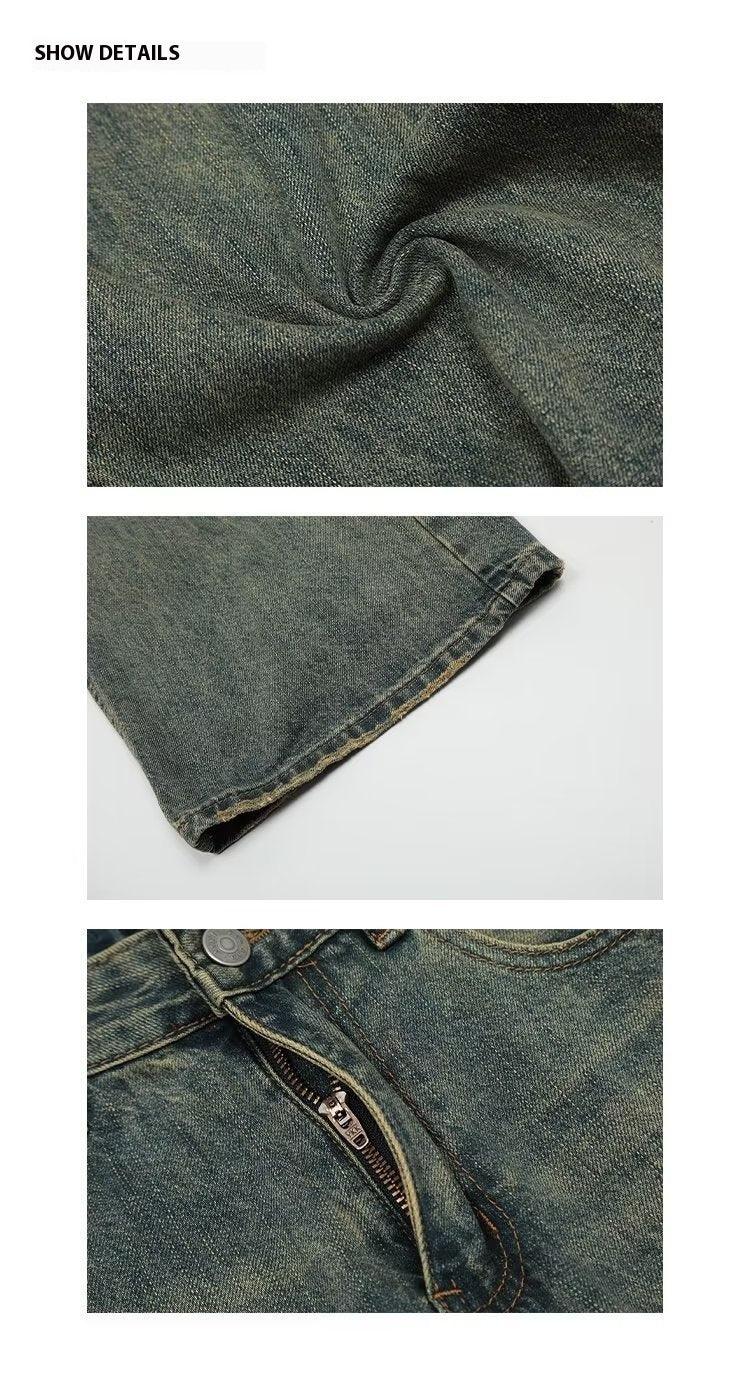 Loose All-match American Retro Distressed Wide-leg Jeans For Men - Hipster Collections