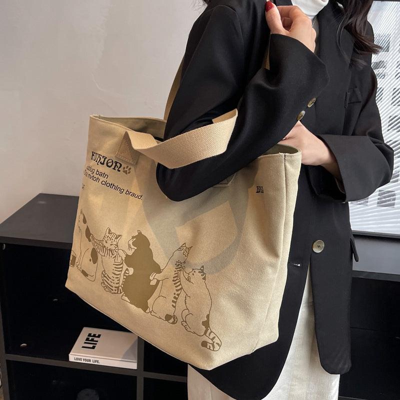 Leisure Commute Large Capacity Women's Canvas Shoulder Bag - Hipster Collections