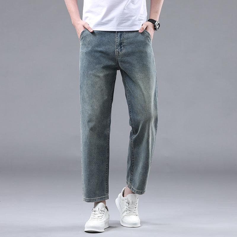 Men's Slim Fit Cropped Casual Light-colored Jeans - Hipster Collections