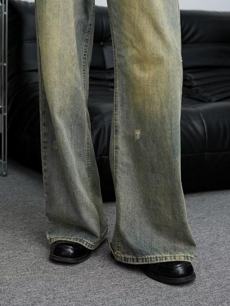 Loose All-match American Retro Distressed Wide-leg Jeans For Men - Hipster Collections