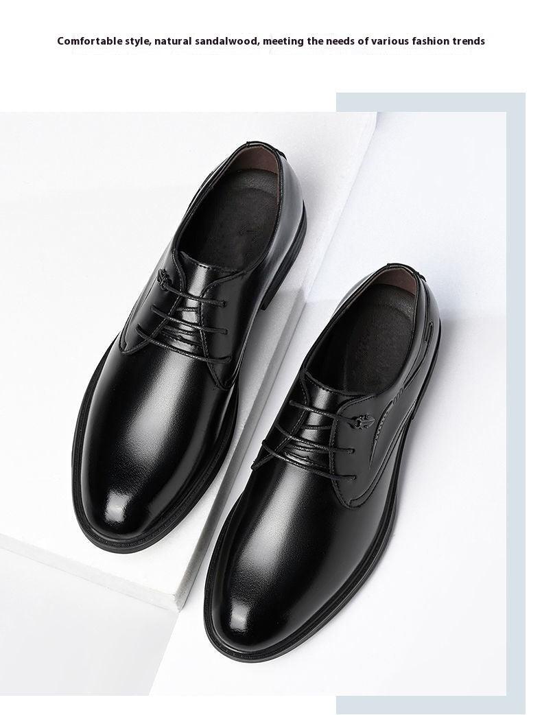 Men's Business Leather Shoes Men's Black Casual Genuine Cowhide Formal Wear Korean Fashion Shoes - Hipster Collections