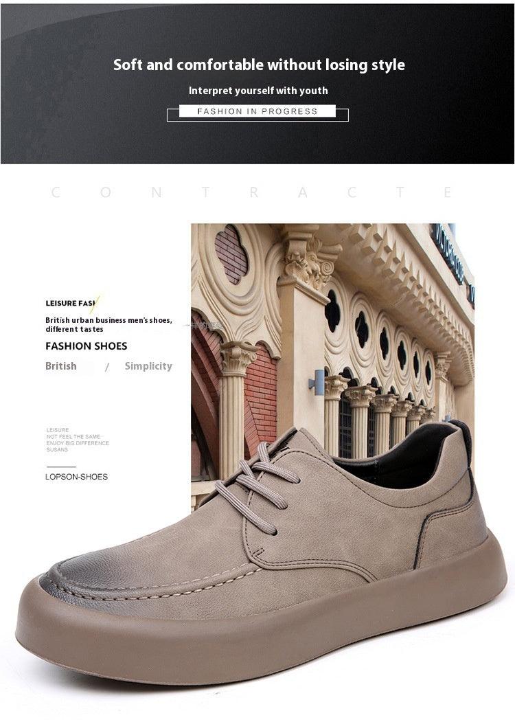 Breathable All-match Work Shoes Men's Leather Soft Bottom Casual Shoes - Hipster Collections