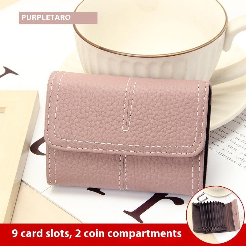 Large Capacity Women's Certificate Holder First Layer Cowhide Card Holder Wallet - Hipster Collections
