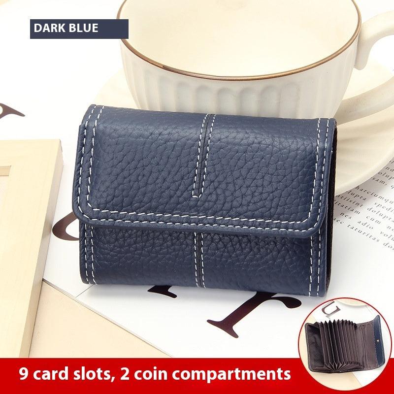 Large Capacity Women's Certificate Holder First Layer Cowhide Card Holder Wallet - Hipster Collections