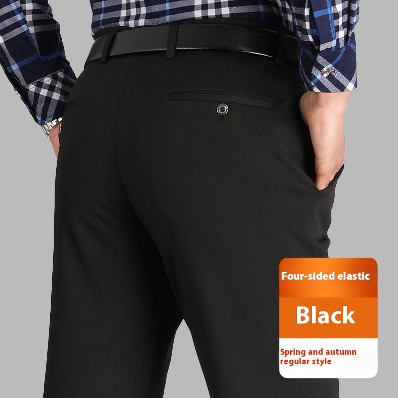 Straight Business Casual Men's Trousers Ice Silk - Hipster Collections