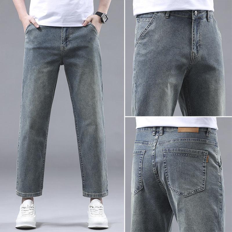 Men's Slim Fit Cropped Casual Light-colored Jeans - Hipster Collections