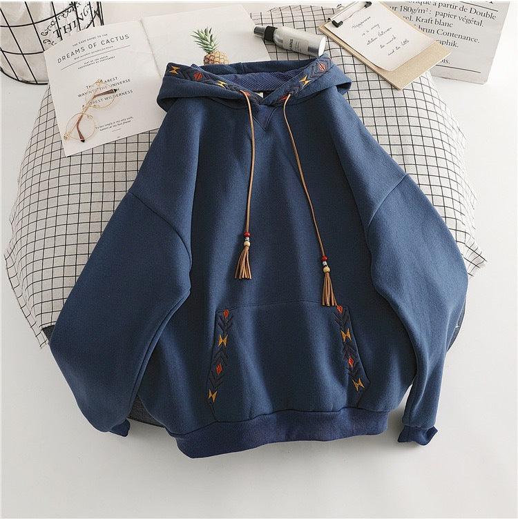 Hooded Korean Style Loose All-matching Top - Hipster Collections
