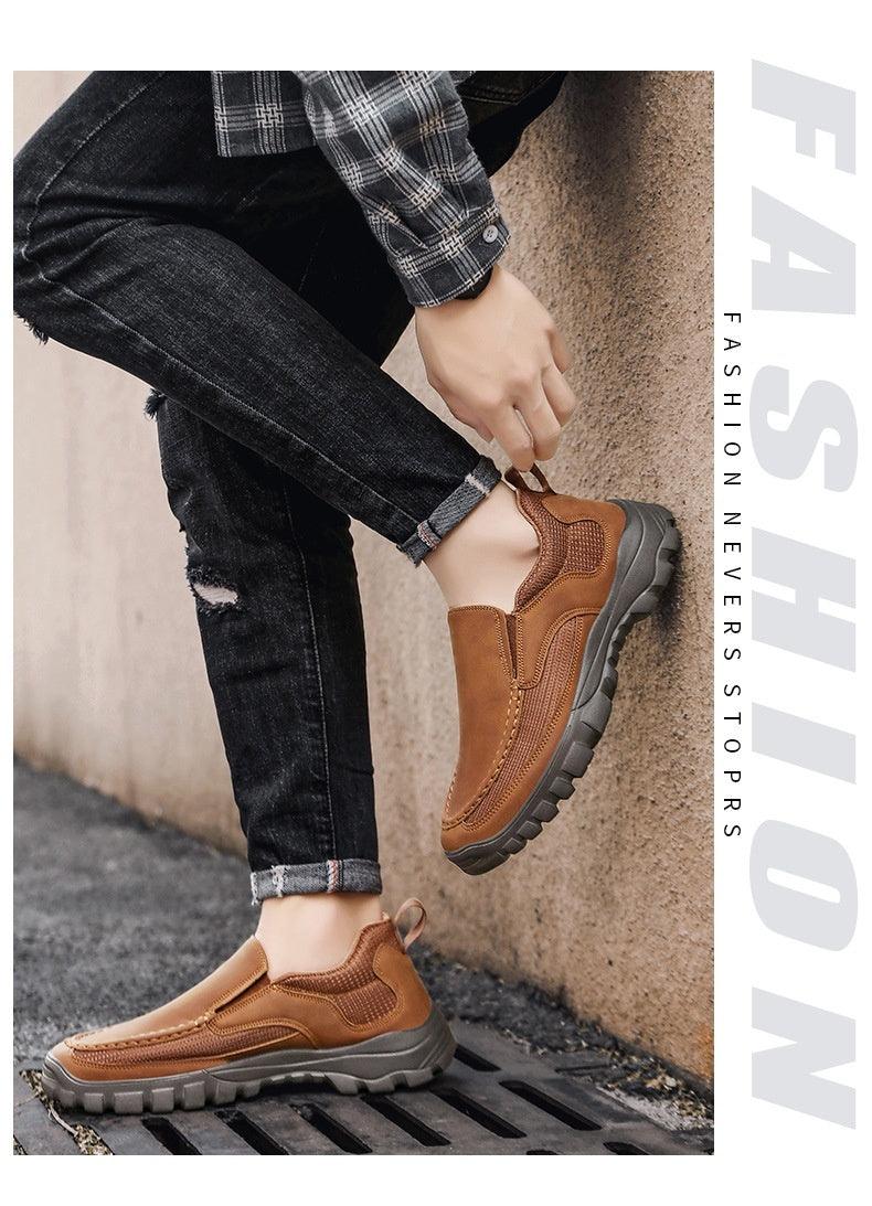 Men's Loafer Casual Business Leather Shoes Plus Size 46 Lightweight Men's Shoes - Hipster Collections