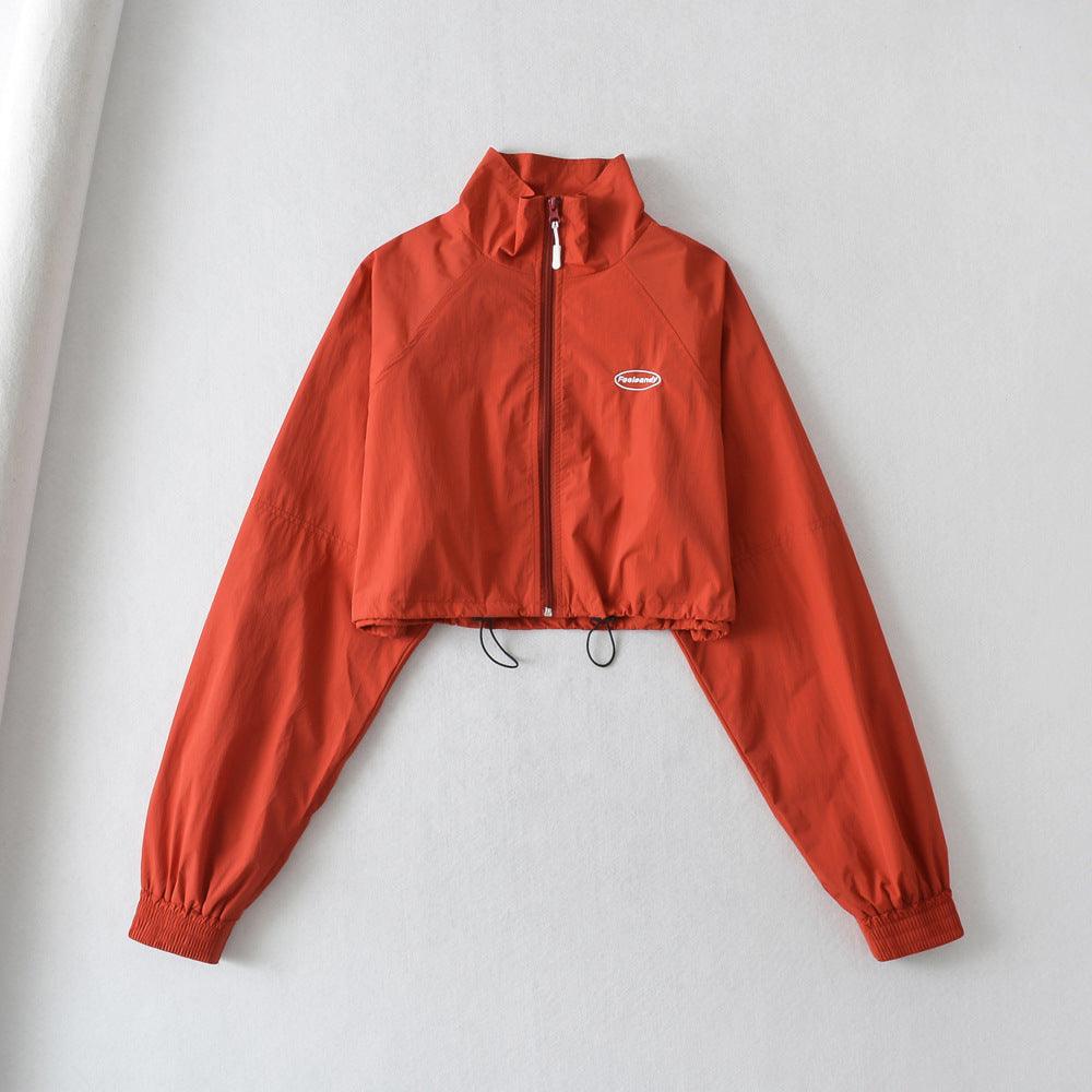 European And American Fashion Sports Style Stand Collar Zipper Cardigan Elastic Cuff Windproof Short Coat - Hipster Collections