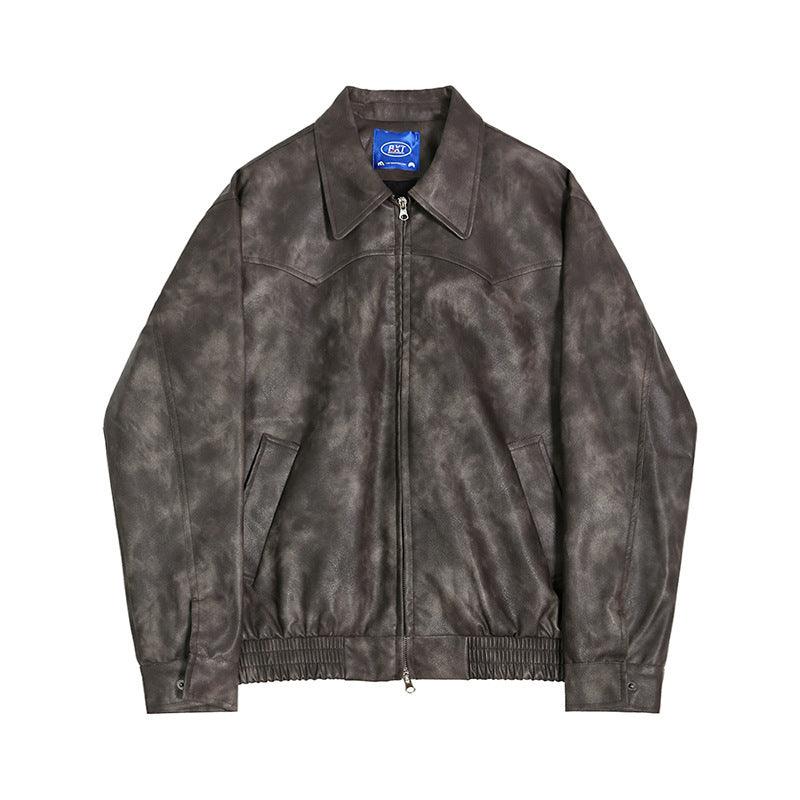 Men's American-style Retro Short Leather Jacket - Hipster Collections