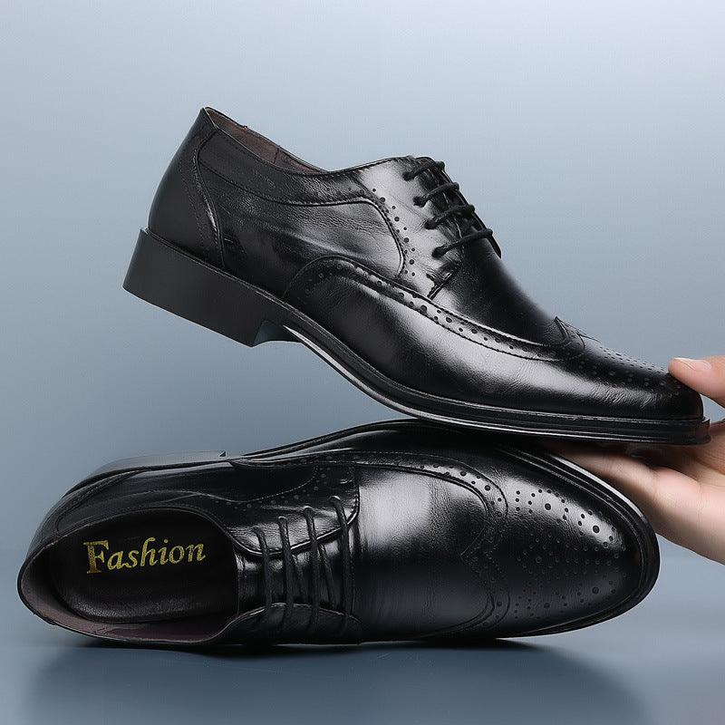 Block Carved Casual Leather Shoes For Men - Hipster Collections