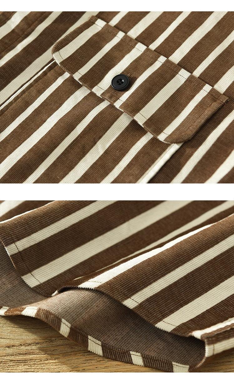 Young Men's Loose Re-work Striped Shirt - Hipster Collections