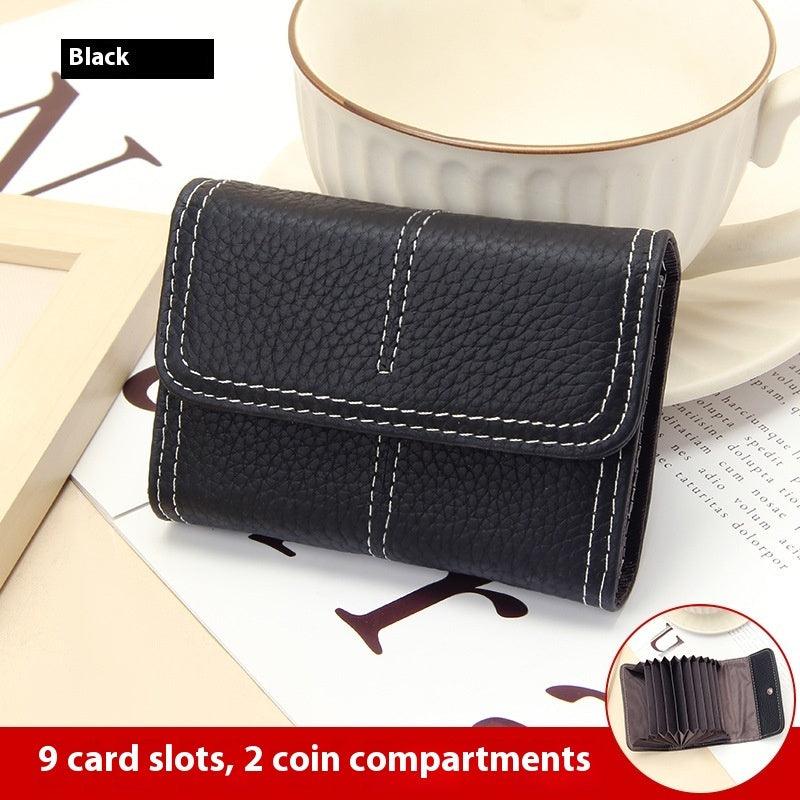 Large Capacity Women's Certificate Holder First Layer Cowhide Card Holder Wallet - Hipster Collections