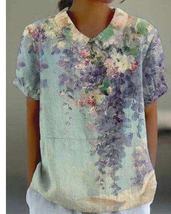 Ladies New Lapel Loose Casual Short-sleeved Top - Hipster Collections