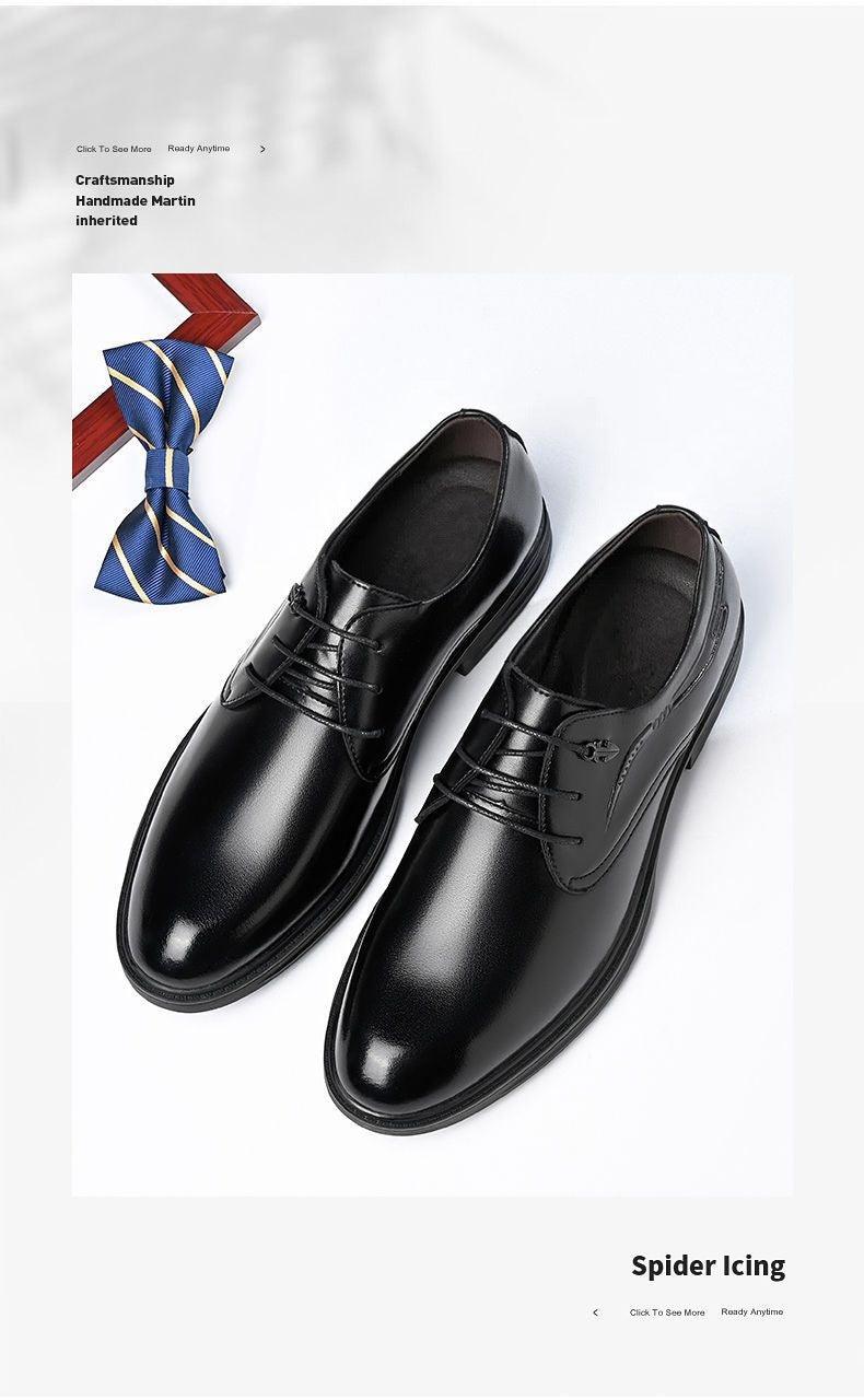 Men's Business Leather Shoes Men's Black Casual Genuine Cowhide Formal Wear Korean Fashion Shoes - Hipster Collections