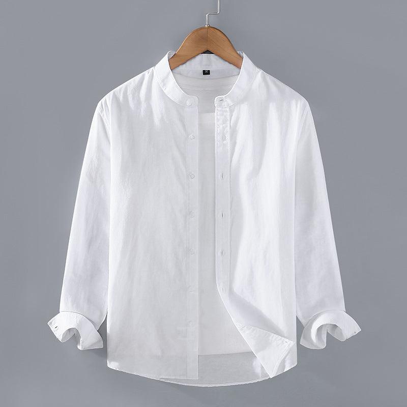 Spring And Autumn Thin Stand-up Collar Long-sleeved Men's Shirt - Hipster Collections