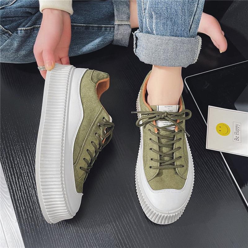Hong Kong Style Thick Bottom Height Increasing Canvas Shoes - Hipster Collections