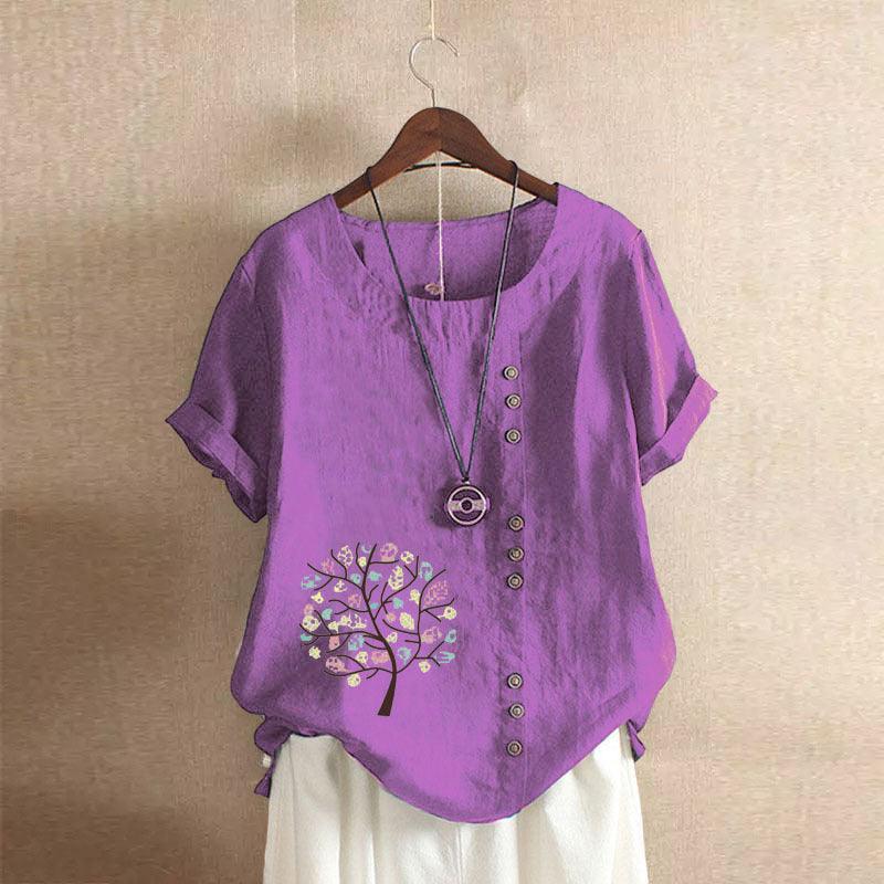 Women's Retro Plus Size Casual Loose Cotton-linen Shirt - Hipster Collections